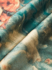 Colorful Printed Wrap-Tie Mini Skirt