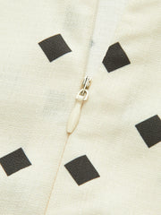 Polka Dot Midi Dress with Scalloped Straps