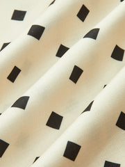 Polka Dot Midi Dress with Scalloped Straps