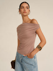 Ruched One-Shoulder Top