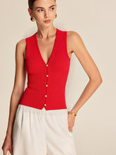 V-Neck Button Down Knitted Vest