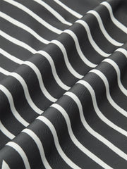 Semi-Sheer Striped Wrap-Front Knotted Top