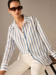 Oversized Striped Button Shirt