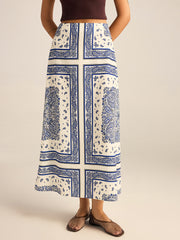 Paisley Printed Maxi Skirt