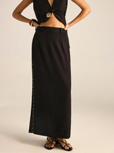 Metal Eyelet Detail Maxi Skirt