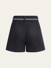 Contrast Trim Denim Shorts