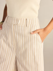 Striped Mid-Waist Shorts