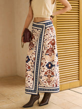 Boho Printed Wrap Midi Skirt