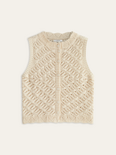 Knitted Sleeveless Cardigan with Button Front
