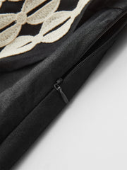 Color-Block Woven-Trim Wrap Mini Skirt