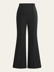 Stretchable Flared Pants with Front Seams