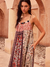 Paisley Printed Beaded Maxi Dress