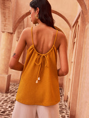 Textured Tie-Back Tank Top