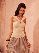 Twisted Neckline Knit Top