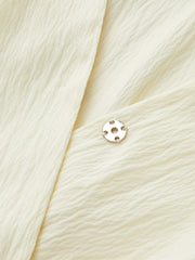 Ruched Short Sleeve Collared Top