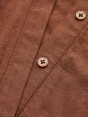 Pleated Dress with Trimed Collar