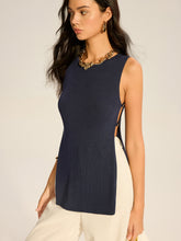 Ribbed Sleeveless Top with Side Slit