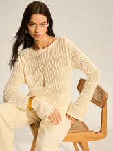 Mesh-Knit Long-Sleeve Sweater