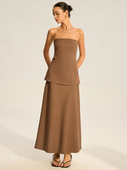 Strapless Layered Maxi Dress