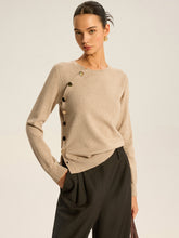 Asymmetric Button Knit Top