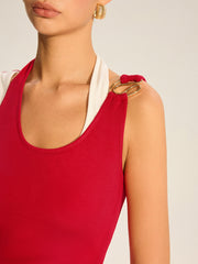 Asymmetric Layered Halter Top