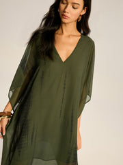 Sheer Chiffon V-Neck Maxi Dress