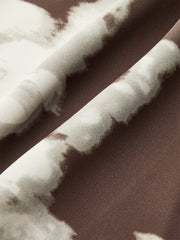 Satin Abstract Print Cowl Neck Cami Top