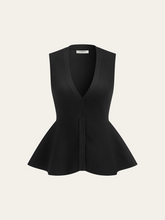 Knitted Peplum Vest Cardigan