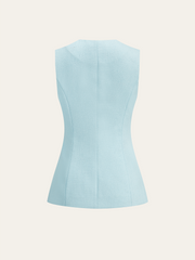 Tweed Pearl Blazer Vest and Mini Skirt Set