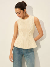 Cable Knit Sleeveless Peplum Top