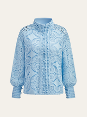 Lace Puff Sleeve Shorts Set Without Belt