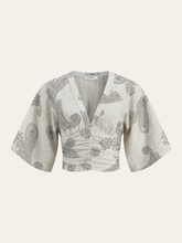 Boho Print Ruched Crop Top