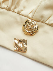 Metal Detail Satin Crop Top