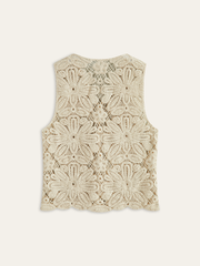 Cotton Crochet Lace Sheer Vest Top
