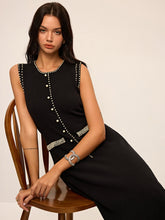 Pearl Detail Sleeveless Knit Midi Dres