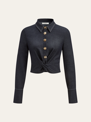 Metal Button Twist Shirt