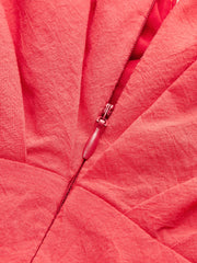 Cotton Deep V-Neck Peplum Top