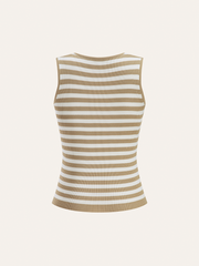 Striped Sleeveless Knit Vest