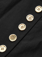 Button Detail Wide-Leg Pants