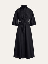 Twist Cut-Out Button Shirt Dress