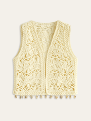 Shell Embellished Crochet Vest