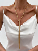Golden Knotted Y-Shaped Necklace