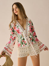 Floral Print Tie-Front Shirt