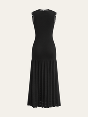 Pearl Trimmed Knit Midi Dress