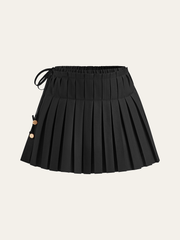 Pleated Skort with Drawstring