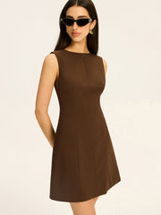 Zip-Front Neckline Mini Dress