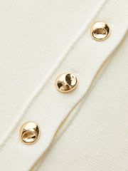 Metal Button Knit Peplum Top