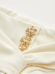 Metal Detail Slit Midi Skirt