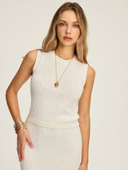 Textured Knit Sleeveless Top