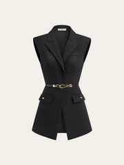 Belted Cap Sleeve Vest